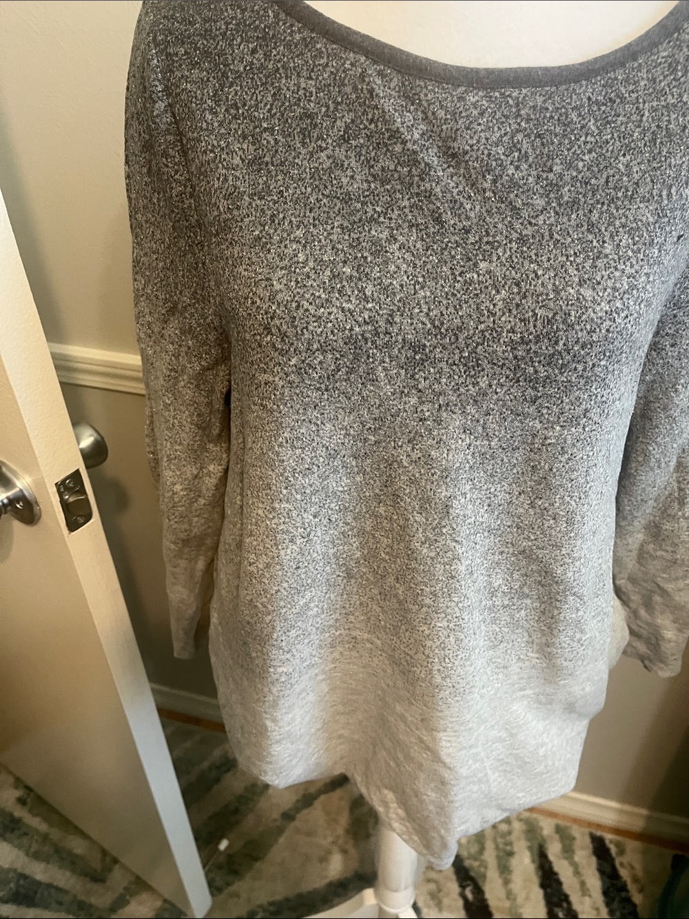 Simply Vera Vera Wang Gray Ombre Crewneck Sweater